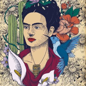 Quebra-cabeça "Flor e Cactus" - Artista Frida Kahlo - Projeto Mulheres - 48 peças - Arte