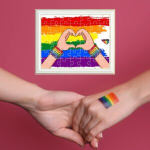 Quebra-cabeça "Coração de Arco Íris" - Série Pride - 48 peças - Ambientação