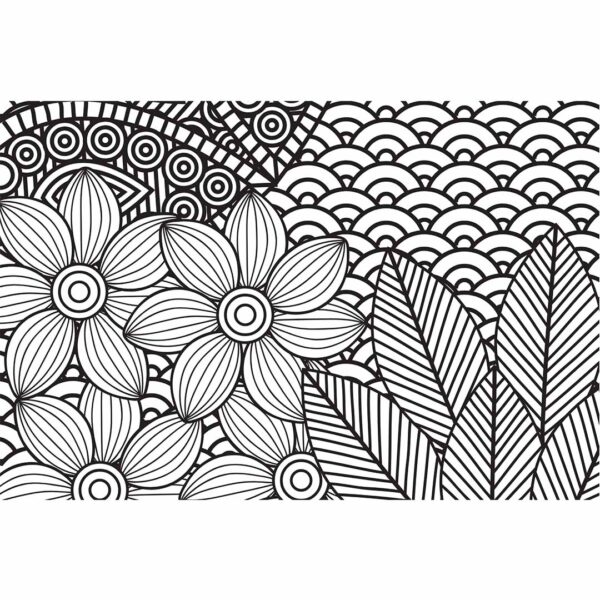 Quebra-cabeça para montar e colorir - "Flor Tribal" - 48 peças - Arte