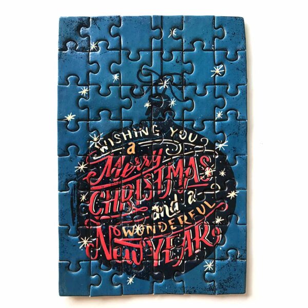 Quebra-cabeça "Natal - Enfeite de Natal" - Série Puzzle Mensagem - 48 peças - QC