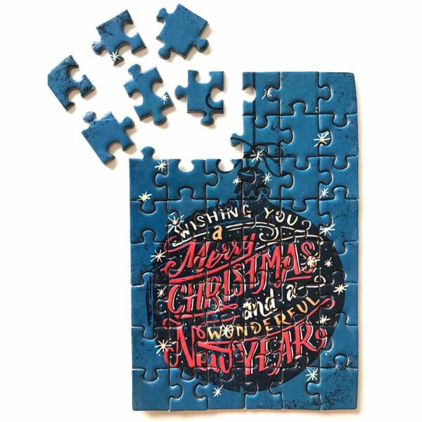 Quebra-cabeça "Natal - Enfeite de Natal" - Série Puzzle Mensagem - 48 peças - Ambientação