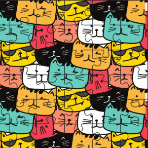 Quebra-cabeça "Cool Cats" - Série Puzzle Mensagem - 48 peças - Arte