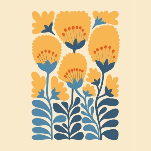 Quebra-cabeça 48 peças <br />Flores Amarelas